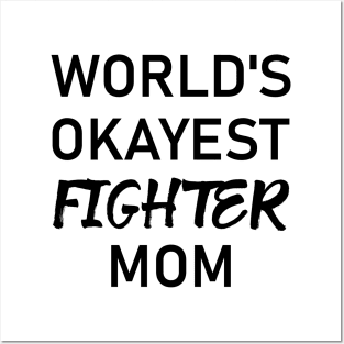 Woman Kickboxer Girl Kickboxer - World's Okayest Fighter Mom Posters and Art